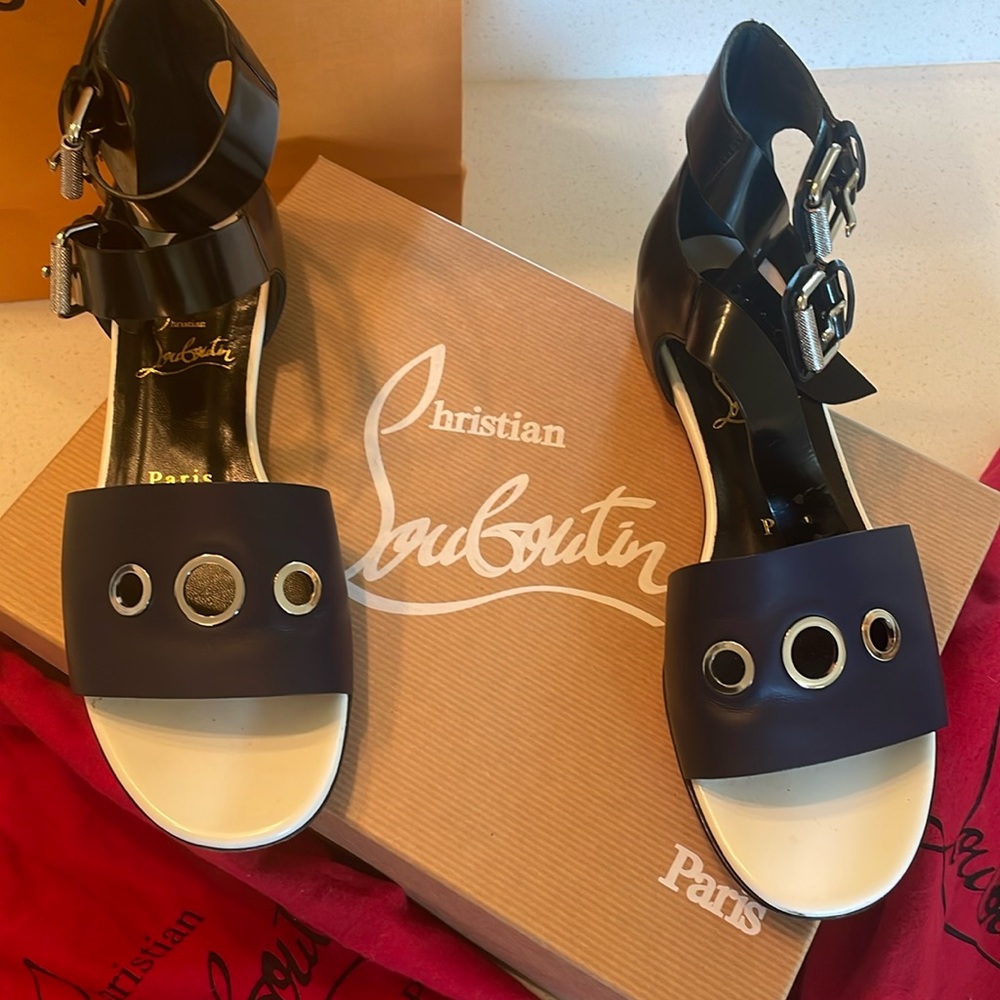 Christian Louboutin Scuba Flat Sandals -  Size 37